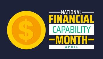 National Financial Capability Month geometric shape pattern background vector