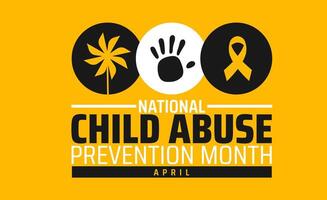 National Child Abuse Prevention Month background banner or poster design with yellow and black color vector