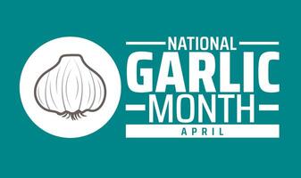 National Garlic Month geometric shape pattern background banner or poster design template. observed every year in April. Holiday concept. Use to any Template, card, poster, placard, template. vector