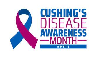 Cushing's Disease Awareness Month background banner or poster design template. observed every year in April. Holiday concept. Use to any Template, card, poster, placard, template. vector