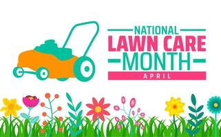 National Lawn Care Month geometric shape pattern background banner or poster design template. observed every year in April. Holiday concept. Use to any Template, card, poster, placard, template. vector