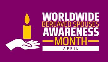 Worldwide Bereaved Spouses Awareness Month geometric shape pattern background banner or poster design template. observed every year in April. Holiday concept. Use to any Template, card, poster. vector
