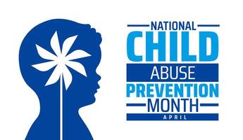 National Child Abuse Prevention Month background banner or poster design template. observed every year in April. Holiday concept. Use to any Template, card, poster, placard, template. vector
