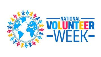 National Volunteer Week background banner or poster design template with circle design vector