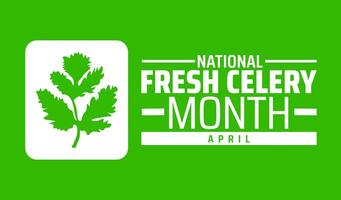National Fresh Celery Month geometric shape pattern background banner or poster design template. observed every year in April. Holiday concept. Use to any Template, card, poster, placard, template. vector