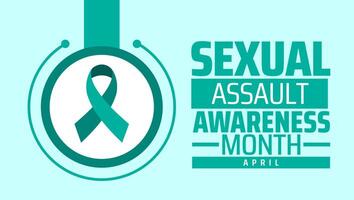 Sexual assault awareness month background banner or poster design template. observed every year in April. Holiday concept. Use to any Template. vector