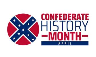Confederate History Month background banner or poster design template. observed every year in April. Holiday concept. Use to any Template, card, poster, placard, template. vector