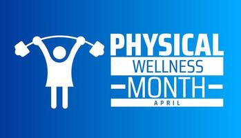 Physical Wellness Month geometric shape pattern background banner or poster design template. observed every year in April. Holiday concept. Use to any Template, card, poster, placard, template. vector