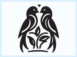 Love Birds on a Tree Branch Creating a Romantic Mood vector
