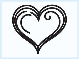 Romantic Heart Shape Silhouette in Minimalist Style vector