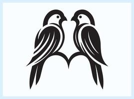 Whimsical Love Birds Sharing a Moment of Affection vector