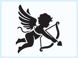 Sweet Baby Cupid with Bow and Arrow for Romantic Design Concepts vector
