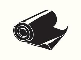 Simple and Clean Black Silhouette of a Parchment Roll vector