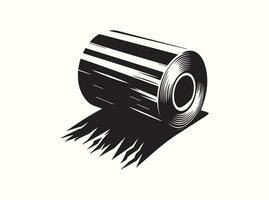 Solid Black Roll of Kitchen Foil Silhouette for Icons and Graphics vector