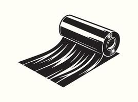 Solid Black Icon of a Plastic Wrap Roll for Kitchen Use vector