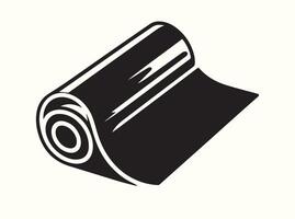 Solid Black Icon of a Baking Parchment Roll vector
