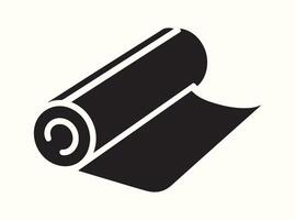 Black Silhouette of a Rolled Baking Parchment Sheet vector