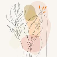 abstract illustration of plants with leaves vector