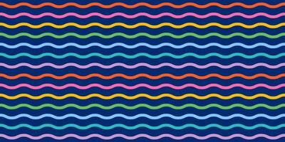 Seamless rainbow pattern with waves. Hand drawn trendy flat style wavy pattern. illustration vector
