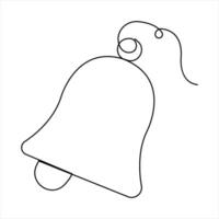 Bell continuous single line drawing of concept. outline of Bell linear vector