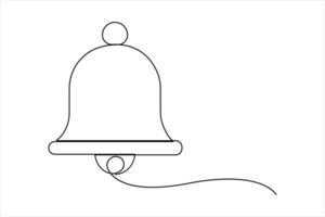 Bell continuous single line drawing of concept. outline of Bell linear icon vector