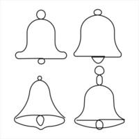 Bell set continuous one line art drawing of . outline of Bell linear design illustration vector