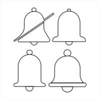 Bell set continuous one line art drawing of . outline of Bell linear vector