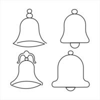 Bell set continuous one line art drawing of . outline of Bell linear design vector