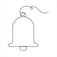 Bell continuous one line art drawing of concept. outline of Bell linear vector