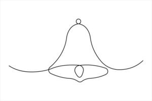 Bell continuous one line art drawing of concept vector