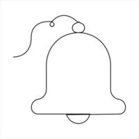 Bell continuous one line art drawing of vector
