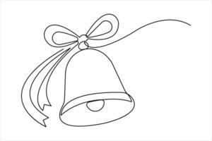 Bell continuous one line art drawing of concept. outline of Bell linear design illustration vector