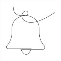 Bell continuous one line art drawing of . outline of Bell linear design illustration vector