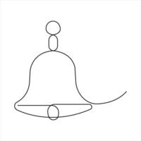 Bell continuous one line art drawing of concept. outline of Bell linear design vector