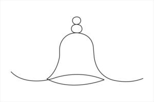 Bell continuous one line art drawing of . outline of Bell linear design vector