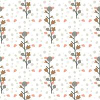 Seamless pattern with herbal elements vector
