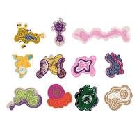 Set of the abstract colorful doodle shapes. creative design elements. vector