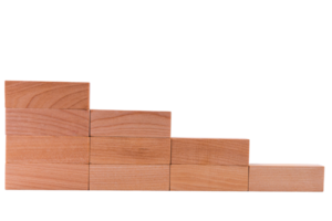 Going up concept using stairway of wood blocks png