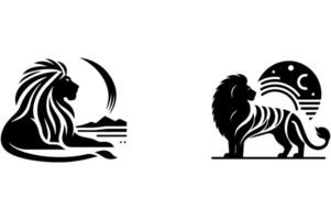 lion silhouette attractive design vector