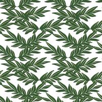 Seamless pattern with green olive branches. vector