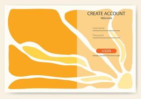 Flat design landing page. Login form user interface template vector