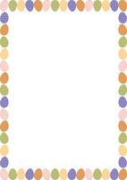 Colorful Easter eggs empty frame. Easter egg hunt template with empty space for your text vector