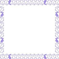 Easter bunny empty square frame. Spring Easter bunny rabbit silhouettes with empty space for your text vector
