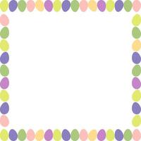 Easter eggs border frames with space for text. Border with decorated eggs on white background vector