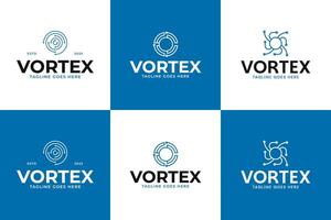 Set collection of vortex tech logo design template illustration vector