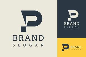 Minimal P letter logo template. New P branding logo. vector