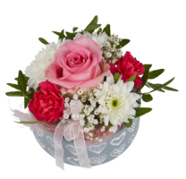 Bouquet of roses in a vase cut out isolated transparent background png
