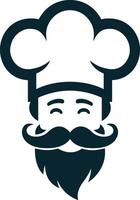 chef hat and mustache icon illustration vector