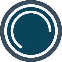 a blue circle with a white line through it vector