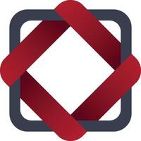the logo for the company is a red and gray square vector